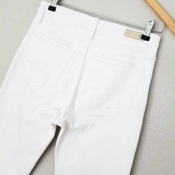 Ag Adriano Goldschmied The Isabelle High-Rise Straight Crop Jean Slit 27 White - Picture 12 of 16